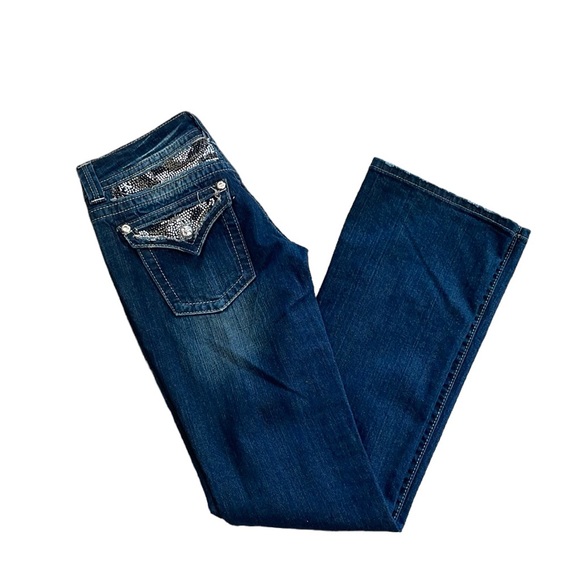 Miss Me Denim - MISS ME JEANS Bling Rhinestones Crystal Studs Boot Cut JP5124B7  SZ 27